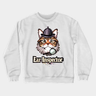 Ear inspector cute cat Crewneck Sweatshirt